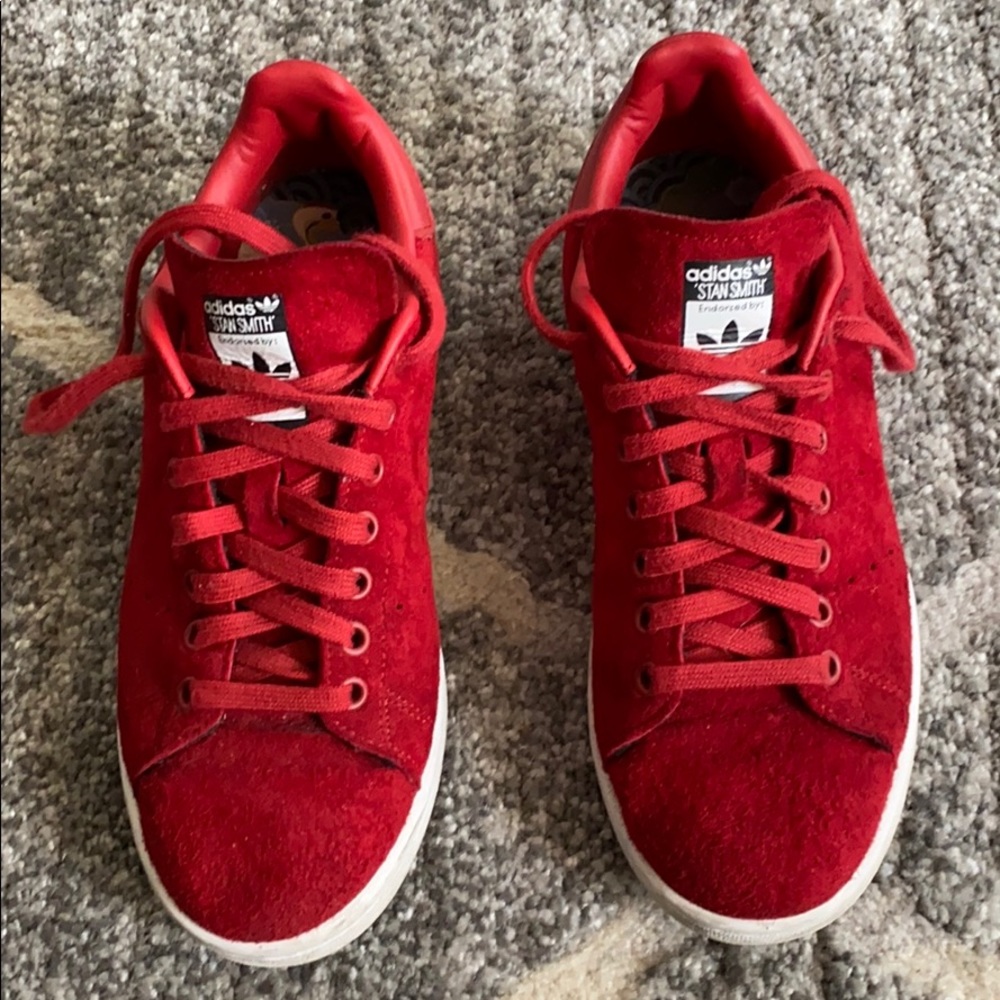 ♦️Adidas Stan Smith Rita Ora red suede shoes♦️